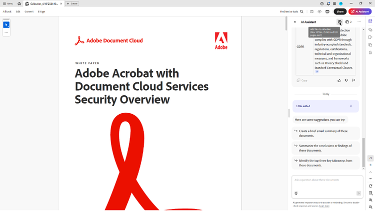 Image showing Adobe Acrobat with Document Cloud Services Security Overview .