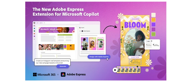 The new Adobe Express Extension for Microsoft Copilot.