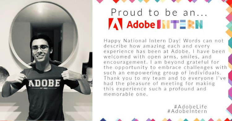 Adobe Intern Claudio sharing what she loved about being an Adobe Intern.