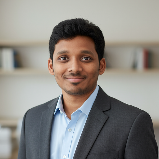 A person in a suit smiling AI-generated content may be incorrect.