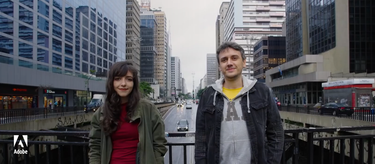 Foto de Kleverson Mariano e Amanda Miranda, artistas gráficos do Brasil