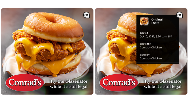 Image of a chicken sandwich created in Photoshop.