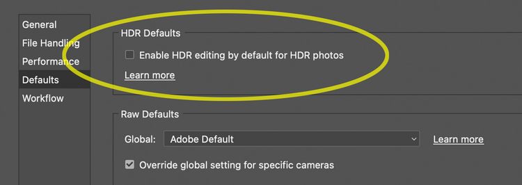 Inserting image... HDR Defaults.