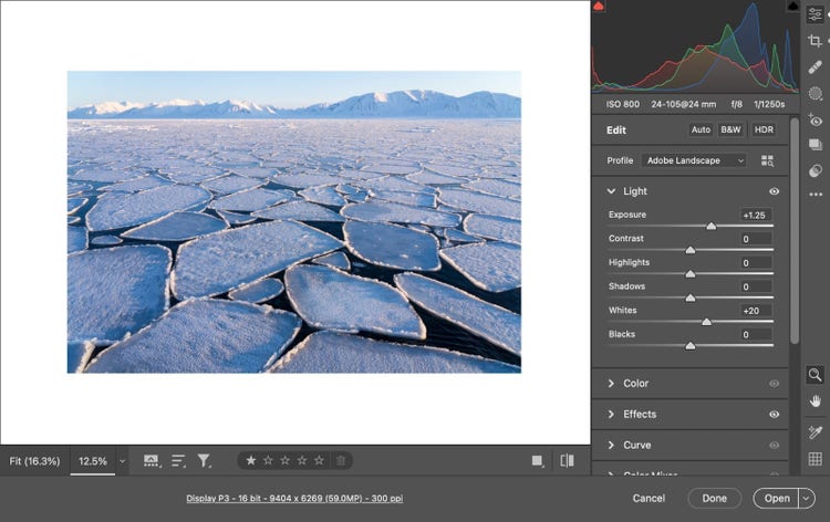 Inserting image... Image showing white surround.