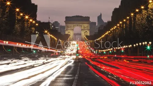 Evening lights on Champs Élysées - Paris
