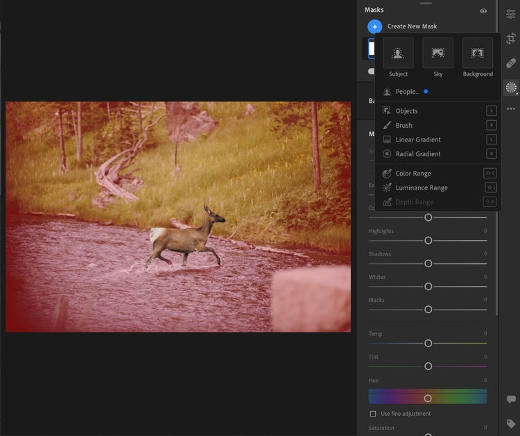 Select Background in Lightroom.
