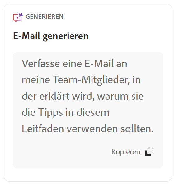 Verfasse eine E-Mail an meine Team-Mitglieder, in der erklärt wird, warum sie die Tipps in diesem Leitfaden verwenden sollten.