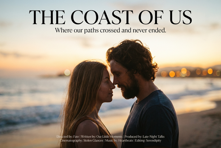 Image of two people made into a romance movie poster.