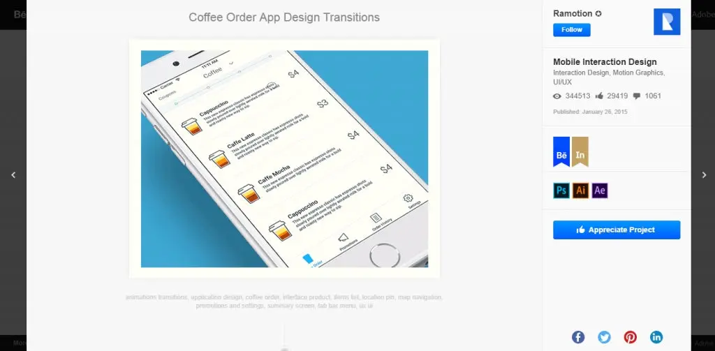 Coffee Order App Design Transitions.