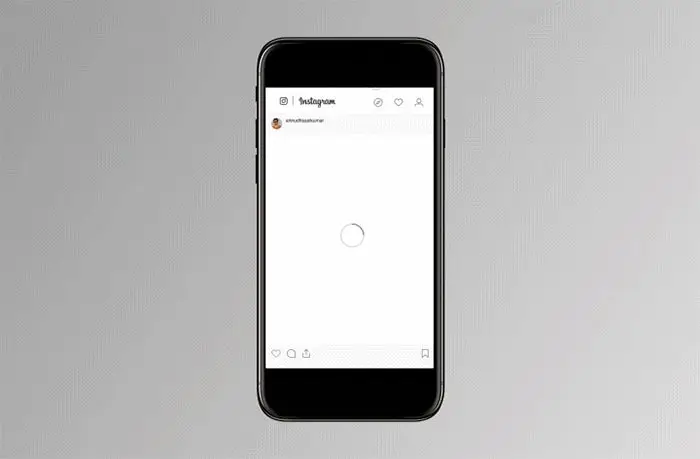 A GIF demonstrating a spinner animation on the Instagram mobile app.