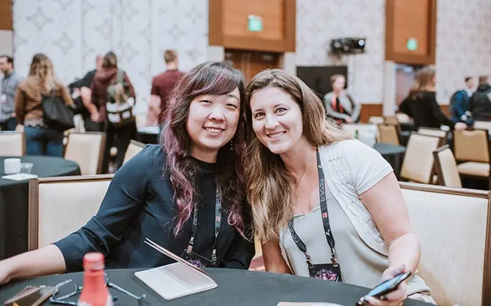 UX designers pose for the camera at Adobe's UX Leader's Summit at Adobe MAX 2018.