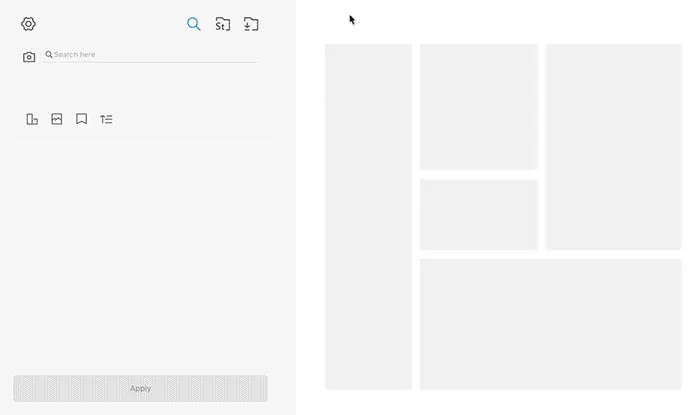 A demonstration of the keyword search functionality in the Stock Image plugin for Adobe XD.