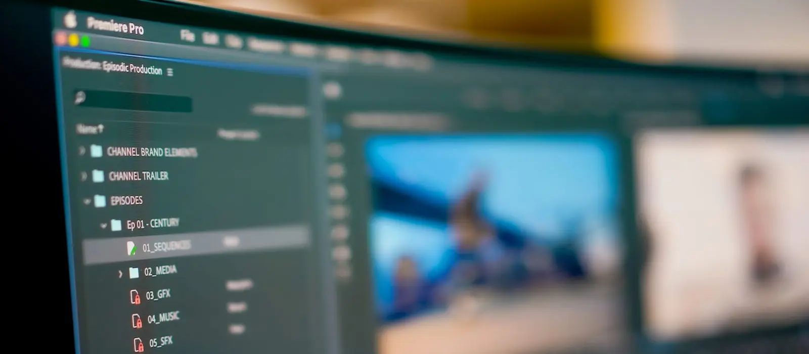 Image of Premiere Pro being used on a computer.