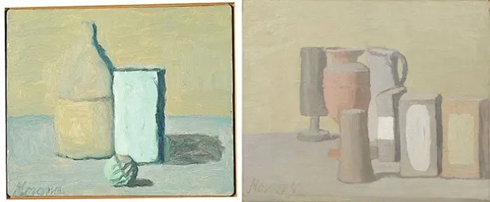 Three paintings by Giorgio Morandi from the Still Life collection.