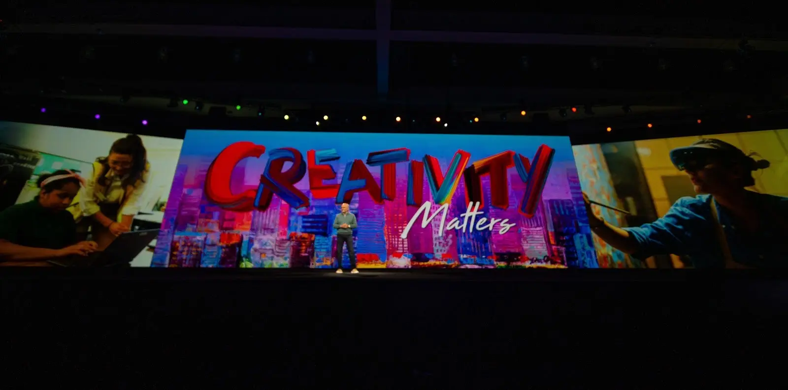 Creativity Matters as a background on the MAX stage
