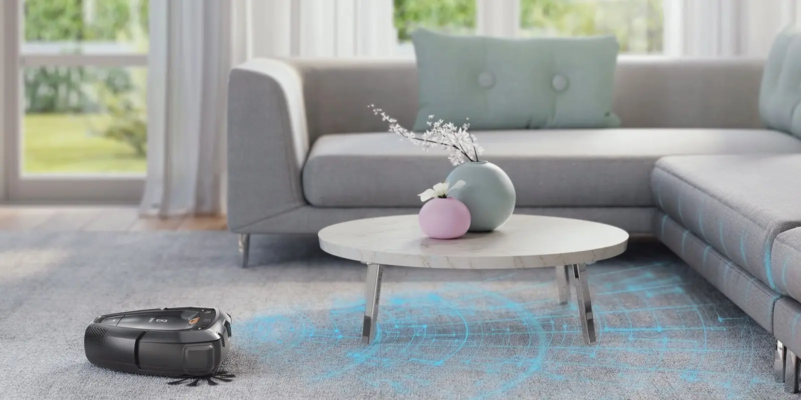A product shot of Electrolux's i9 robotic vacuum cleaner that customers pay for based on usage.