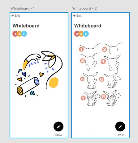 Whiteboard from the team’s app. 