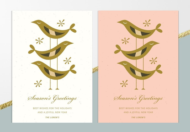 Season's Greetings cards with birds on them.