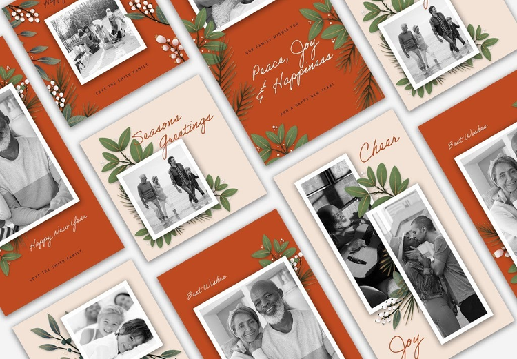 Variety of holiday cards.