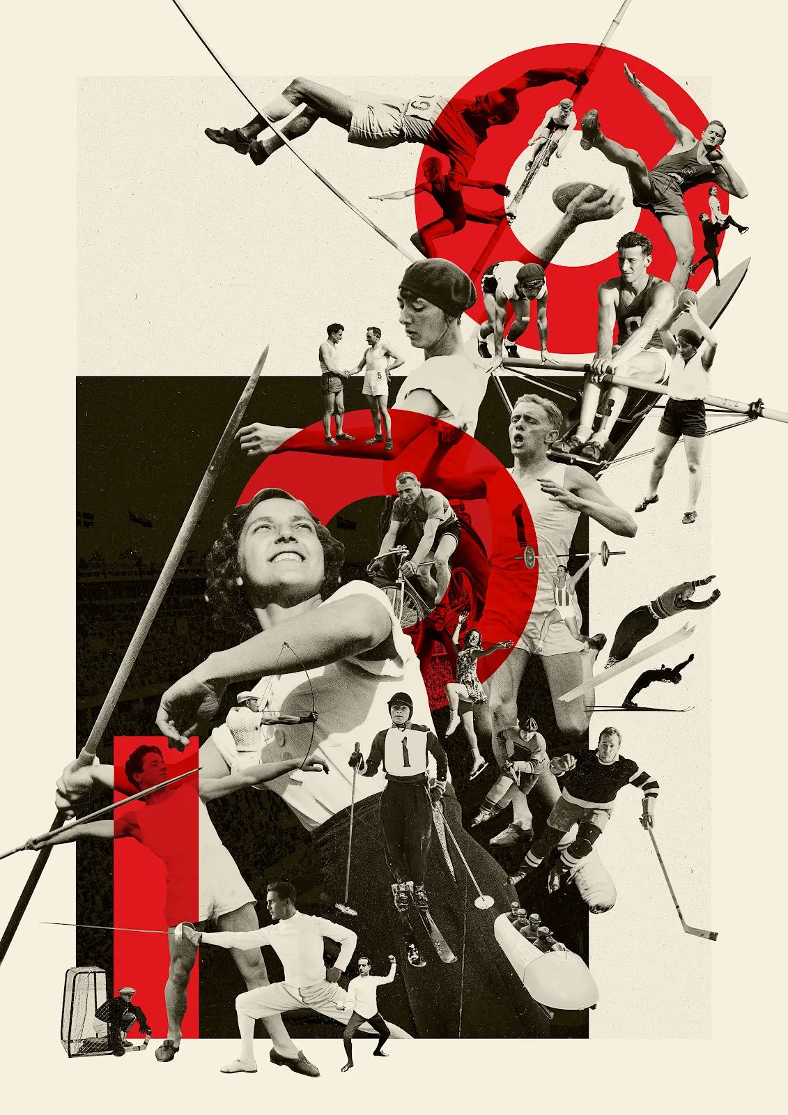 An artistic Olympic themed collage created by Ewelina Karpowiak in Adobe Photoshop.