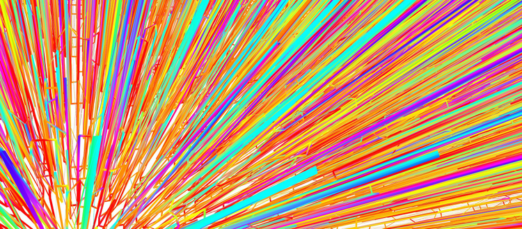 Rainbow gradient lines illustration of colorful graphics