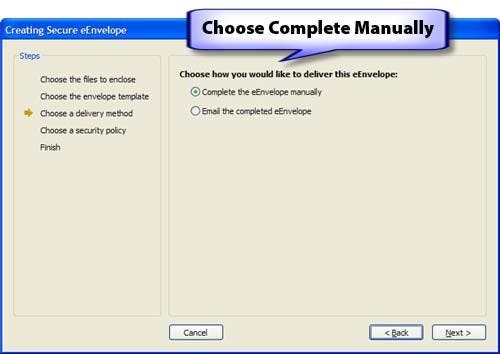 Completing the envelope manually