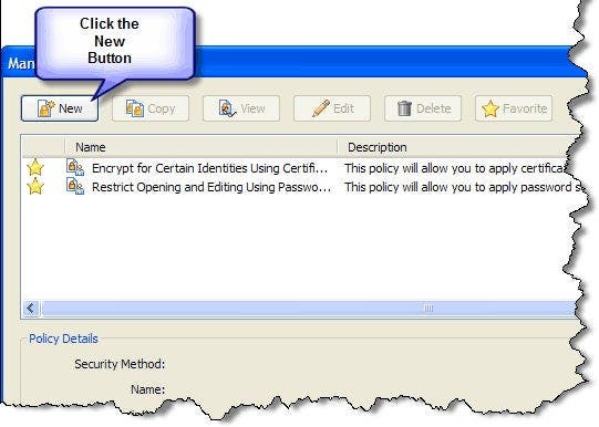 Create a new Security Policy
