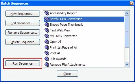 Running the sequence window