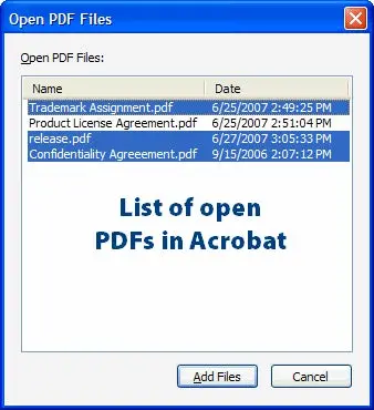 List of Open files that may be added