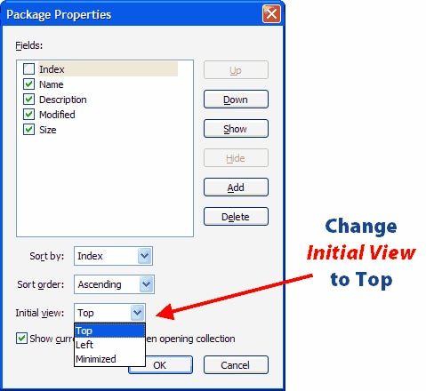 Package Properties Window