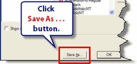 Saving a new setting