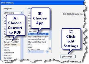 Acrobat conversion Prefs