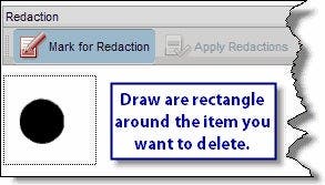 Mark the redaction area