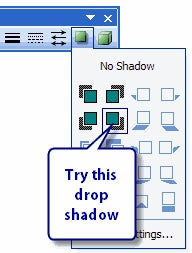 Adding a drop shadow to the PDF thumbnail in PowerPoint