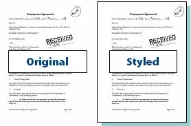 Original vs Styled page thumbnail in PowerPoint