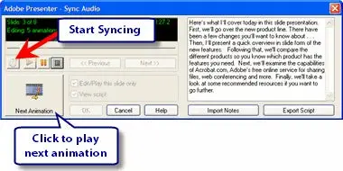 Sync Animation window