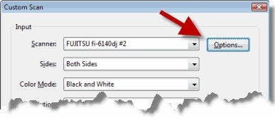 Getting to the options button