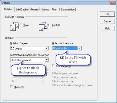 Setting the driver to do hole punch removal