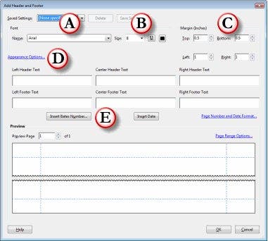 Add Header Footer in Acrobat options