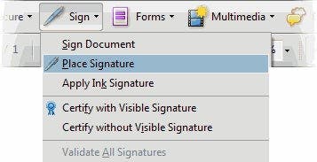 Place signature in Acrobat
