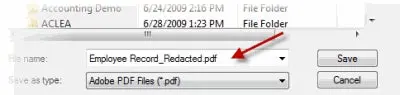 The _redacted suffix is automatically added by in Acrobat 9