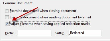 Choosing Adjust File Names when saving Redaction Marks in Acrobat 9