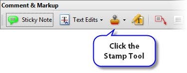 Click the Stamp tool on the Comment and markup toolbar