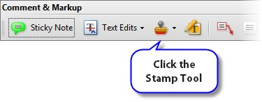 Click the Stamp tool on the Comment and markup toolbar