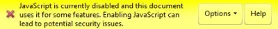 JavaScript disabled message