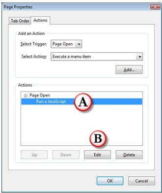 Setting the JavaScript Action