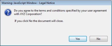 JavaScript Message Window for Click-thru agreement