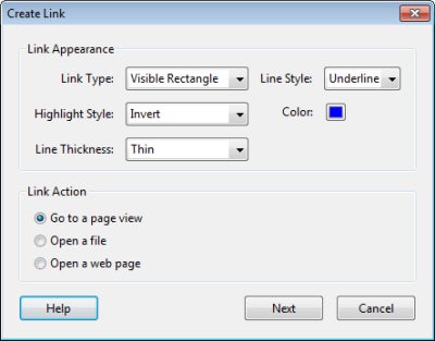 how to hyperlink in acrobat