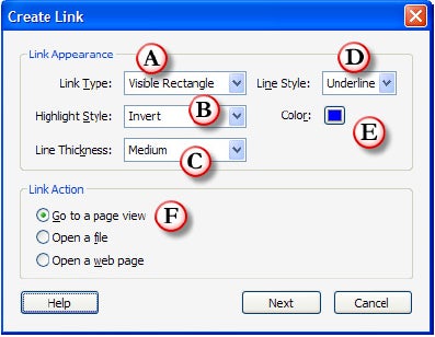 create hyperlink in adobe acrobat to an outside file