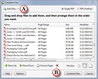 Combine Window in Acrobat